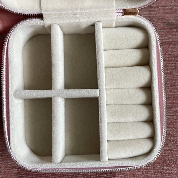 Lucky Pink and White Boho Travel Jewelry Case - Picture 6 of 6